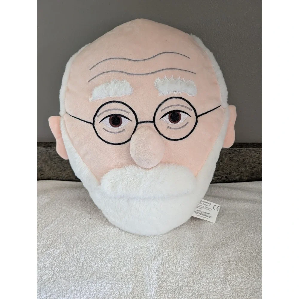 The Unemployed Philosophy Guild Sigmund Freud Pillow Stuffed Portrait Face Man